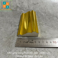 Phào chỉ trang trí tường, Chỉ lưng vàng trơn 6cm nhựa PS Hàn Quốc