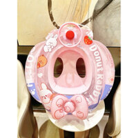 Phao Ô tô cho bé gái có nơ xinh xắn 6 tháng -3 tuổi , phao oto ban sung kèm bơm tay