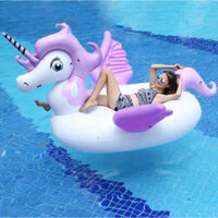 Phao tắm biển, hồ bơi Pony trắng tím size người lớn 160cm