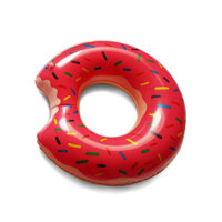 Phao tròn hoạ tiết bánh Donut - Đỏ hồng - 60cm