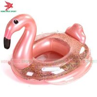 Phao tròn trẻ em 2 lớp, Phao bơi cho bé có ghế ngồi họa tiết thiên nga cho bé từ 2-8 tuổi