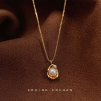 Pháp Broad Bean Nước Ngọt Ngọc Trai Vòng Cổ Mạ 4K Bát Vàng Ngọc Trai Mặt Dây Chuyền Niche Thời Trang Cao Cấp Xương Đòn Dây Chuyền Nữ #A项链250226#