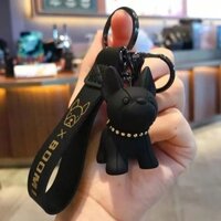 Pháp Chiến Đấu Chó Con Móc Khóa Nữ Dễ Thương Bulldog Móc Khóa Xe Chìa Khóa Mặt Dây Chuyền Tinh Tế Schoolbag Mặt Dây Chuyền