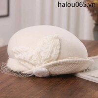 Pháp Gấp Lưới Hoa Len Mũ Nồi Nữ Thu Đông Thanh Lịch Phù Hợp Với Mũ Nhỏ Định Hình Mũ Thời Trang