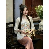 Pháp Phục Đi Lễ Chùa Lụa Nhật Thêu Phượng Cúc Đũa Cài Trước Chất Liệu Tơ Nhật Mềm Mịn S125