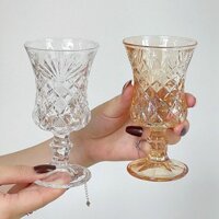 Pháp Retro Dập Nổi Họa Tiết Kim Cương Trắng Rượu Ly Whisky Thủy Tinh Gió Thủy Tinh Champagne Thủy Tinh