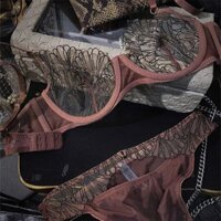 Pháp Siêu Mỏng Quần Lót Nữ Gợi Cảm Xuyên Qua Ren Nhỏ Ngực Hỗ Trợ Không Xốp Mùa Hè Mỏng Hơn Nhìn Áo Ngực Bộ