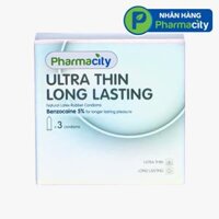 Pharmacity Bao cao su Ultra Thin Long Lasting siêu mỏng kéo dài thời gian yêu (3 cái/hộp)