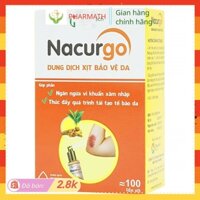 [PHARMATH] Nacurgo xịt Nghệ Nano - Dung dịch xịt bảo vệ da - Giúp tái tạo da/vết thương hở 100 lần xịt  12 ml