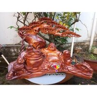 Phật Di Lặc Ngồi Gốc Tùng Gỗ Hương - Quà Tặng Đồ Gỗ Mỹ Nghệ - Quà Tặng Tân Gia