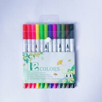 [phát minh] Bộ 12 cây bút lông kim 2 đầu dùng để vẽ, tô màu,Sketch hoặc viết calligraphy