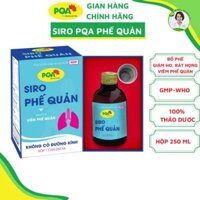 Phế Quản Không Đường Kính PQA dùng cho người Ho Nhiều, Giảm Tăng Tiết Đờm Và Đau Rát Họng Hộp 250ml