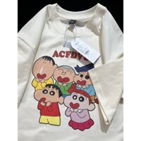 [Phell] Hàng hóa kết thúc ngoại thương ~ Tủ rút đơn hàng bên ngoài xuất khẩu Áo thun Shin-Chan Nhật Bản dành cho nữ mùa hè ngắn tay Cotton nguyên chất phù hợp