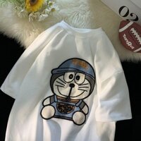 [Phell] Size Lớn Béo mm150kg Hoạt Hình Doremon In Hình Áo Thun Nữ Mùa Hè Rời Phù Hợp Với Cổ Tròn Thường Ngày
