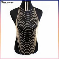 Phenovo Chic Body Chain Vòng cổ Bikini Bộ bông tai dây nịt bụng