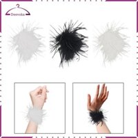 phenovo Dây đeo cổ tay giả lông vũ Phụ kiện trang phục tiệc Găng tay Cosplay Gothic