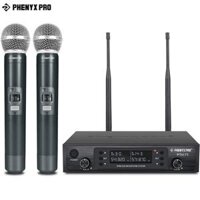 Phenyx Pro UHF Profeesional Contreesional có thể điều chỉnh hệ thống micrô không dây kép cho biểu diễn sân khấu Sturdy Metal Build 328ft 99M PTU71 Màu