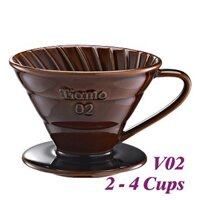 PHỄU CÀ PHÊ BẰNG SỨ CAFE DE TIAMO V60-02 PORCELAIN COFFEE DRIPPER – BROWN (HG5538BR)