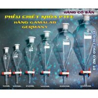Phễu chiết quả lê khóa nhựa PTFE 100ml/250ml/500ml/1000ml/2000ml