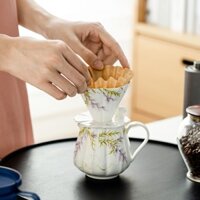 Phễu Lọc Cà Phê Bằng Sứ Họa Tiết Hoa Xinh Xắn a025