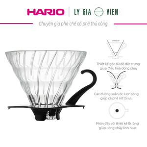 Phễu lọc cà phê Hario V60 thủy tinh VDG-01B