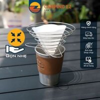 Phễu lọc cà phê lò xo inox cao cấp gấp gọn, dụng cụ pha cafe giấy lọc tiện lợi dễ mang theo cắm trại dã ngoại - Camping EZ