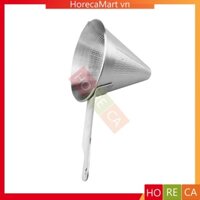 Phễu lược dầu tay cầm inox Ø12/14/16/18/20/22/25cm, vớt bọt cán inox, phễu lọc cặn dầu ăn