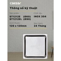 Phễu thoát sàn 12x12cm D90 Inox SUS304 thoát nước nhanh chống hôi tốt chính hãng Caesar ST1212EL