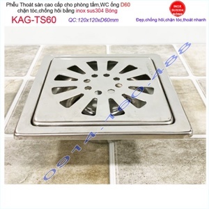 Phễu thoát sàn chống mùi hôi inox 304 KAG-TS60