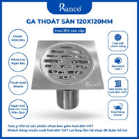 Phễu thoát sàn chống mùi hôi nhà tắm RANCO inox 304 thoát nước phi 60 ống PVC 76mm, 90mm  RO-255E