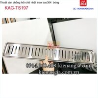 Phễu thoát sàn chữ nhật ống lệch inox bóng 10x60xD60 KAG-TS197