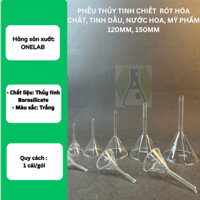 Phễu Thủy Tinh Chiết LAB HA NOI Rót Hóa Chất, Tinh Dầu, Nước Hoa, Mỹ Phẩm 120mm, 150mm