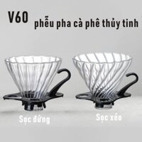 Phễu V60 thủy tinh,Phễu lọc cà phê dùng pha cà phê Pour Over