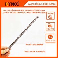 PHI 12 DÀI 260MM MŨI KHOAN BÊ TÔNG SDS XUYÊN TƯỜNG ĐẦU DẸT KYNKO MKBTXT-12260