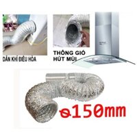 Phi 150mm - Ống bạc thông gió, máy hút mùi dài 8m.