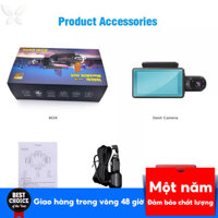Phía trước xe, camera ô tô 360 độ 3 inch dashcam HD ống kính kép ghi âm kép 1080P