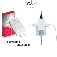 Phích Cắm Chia 3 - Ổ Cắm Chia 3 Ổ - Xoay 180 Độ - Dành Cho Không Gian Hẹp, Tiện Dụng Gia Đình- TakyHome 8603