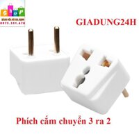 Phích cắm chuyển 3 chấu sang 2 chấu màu trắng