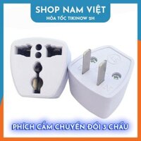 Phích Cắm Chuyển 3 Chấu Thành 2 Chấu Dẹp - Set 5 Đầu Cắm