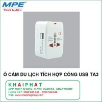 Phích cắm chuyển 3 chấu thành sang 2 chấu Ổ CẮM DU LỊCH TÍCH HỢP CỔNG USB TA3 MPE GIÁ RẺ - KHẢI PHÁT ELECTRIC