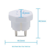 Phích Cắm Chuyển Đổi 3 Chân Chéo, 2 Chân Chéo hoặc 2 Chân Thẳng DẸT sang 2 Chân Tròn Chuẩn