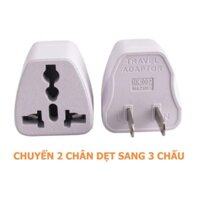 Phích Cắm Chuyển Đổi Ổ Cắm Từ 3 Chân Sang 2 Chân Dẹt, Tiện Dụng, Tiêu Chuẩn US – JP – Đài. TakyShop 8601-3chan