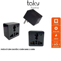 Phích Cắm Điện LIOA Chuyển Từ 3 Chân Sang 2 Chân, Ổ Cắm Chuyển Đổi Đa Năng An Toàn, Tiện Dụng. TakyHome 8613