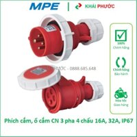Phích cắm đực ổ cắm cái 3 pha 4 chấu 16A 32A IP67 công nghiệp MPE MPN-0142 MPN-0242 MPN-2142 MPN-2242 MPE - Khải Phước