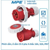Phích cắm đực ổ cắm cái 3 pha 4 chấu 16A 32A IP67 công nghiệp MPE MPN-0142 MPN-0242 MPN-2142 MPN-2242 MPE - LOLi Electri