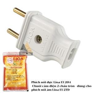 Phích cắm Lioa nối âm cho phích tròn và phích dẹt EU2TD