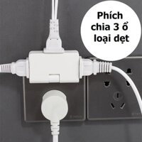 Phích Cắm, Ô Cắm Dẹt Chia 3 Ngả – Xoay 180 Độ – Tiện Dụng Cho Không Gian Hẹp – Chất Liệu ABS. PhuKienHome 8607