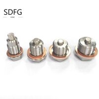 Phích cắm thoát dầu SDFG, phích cắm chảo dầu M12 M16 M18 M20, Bu lông đai ốc với thép không gỉ Neodymium có đệm đồng Bộ đệm bể phốt thoát nước Phụ kiện ô tô