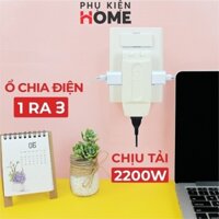 Phích Chia Ổ Cắm Điện, Đầu Nối Chia 3 Ổ, Ổ Cắm Dẹt Tiết Kiệm Diện Tích, Tiện Dụng Không Gian Hẹp. PhuKienHome 8603