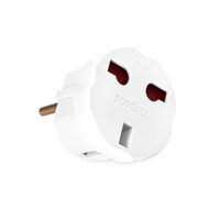 Phích chuyển chân cắm đa năng đế tròn kiểu Anh (Trắng/xanh) SOPOKA P16